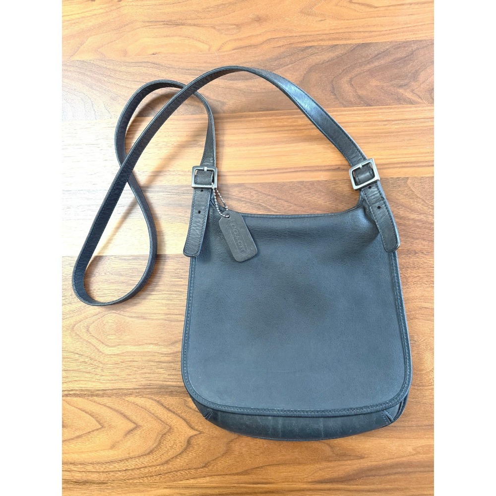 VTG Coach Patricia Legacy Crossbody Bag Medium Dark Grey Leather